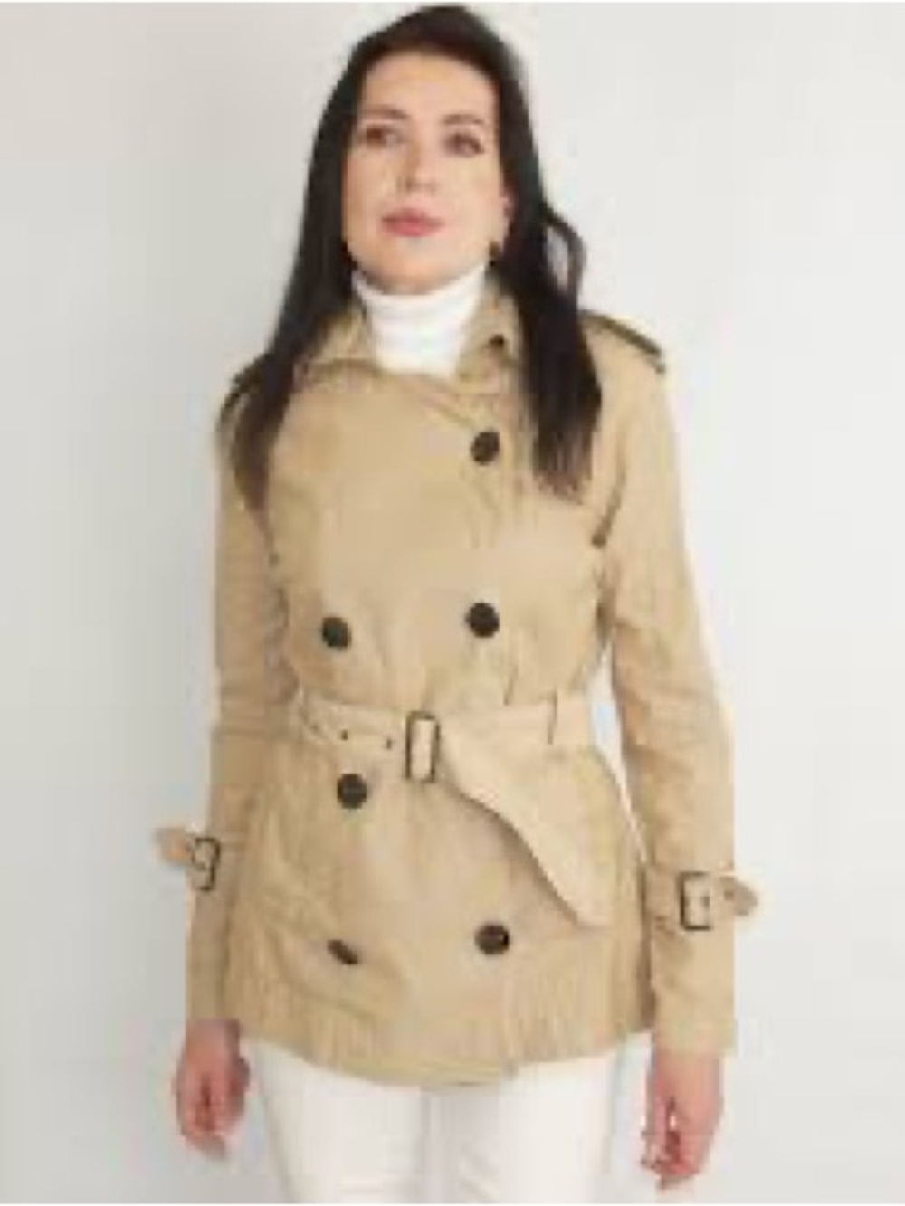 Hancy Classic Women's Tan Trench Coat with Belt